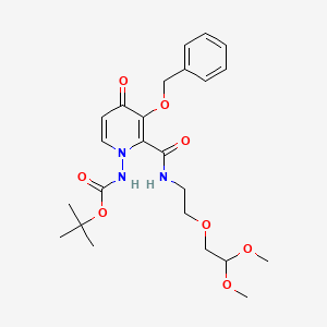 molecular formula C24H33N3O8 B13654519 tert-Butyl (3-(benzyloxy)-2-((2-(2,2-dimethoxyethoxy)ethyl)carbamoyl)-4-oxopyridin-1(4H)-yl)carbamate 