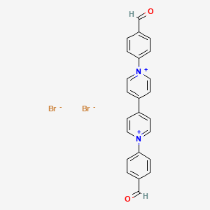 molecular formula C24H18Br2N2O2 B13654582 1,1'-Bis(4-formylphenyl)-[4,4'-bipyridine]-1,1'-diium bromide 