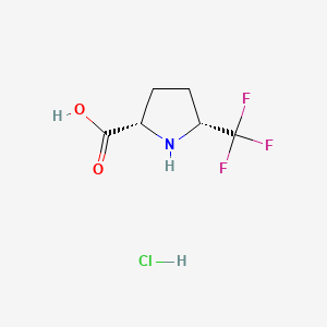 molecular formula C6H9ClF3NO2 B13654684 Rel-(2S,5R)-5-(trifluoromethyl)pyrrolidine-2-carboxylic acid hydrochloride 