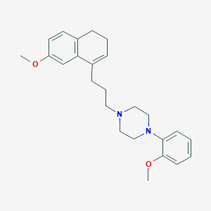 molecular formula C25H32N2O2 B136547 4-(3-(1,2-Dihydro-6-methoxynaphthalen-4-yl)-n-propyl)-1-(2-methoxyphenyl)piperazine CAS No. 153526-61-5