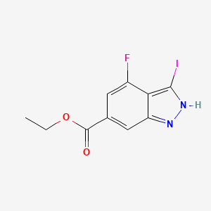 molecular formula C10H8FIN2O2 B13654720 Ethyl 4-fluoro-3-iodo-1H-indazole-6-carboxylate 