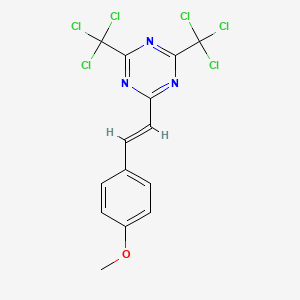 molecular formula C14H9Cl6N3O B1365473 2-(4-Methoxystyryl)-4,6-bis(trichloromethyl)-1,3,5-triazine CAS No. 42573-57-9