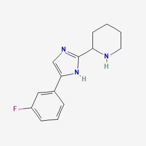 molecular formula C14H16FN3 B13654821 2-[5-(3-fluorophenyl)-1H-imidazol-2-yl]piperidine 