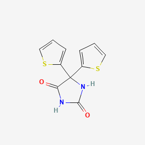 molecular formula C11H8N2O2S2 B13654830 5,5-Dithien-2-ylimidazolidine-2,4-dione CAS No. 62032-07-9