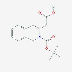 molecular formula C16H21NO4 B1365502 (R)-2-(2-(tert-Butoxycarbonyl)-1,2,3,4-tetrahydroisoquinolin-3-yl)acetic acid CAS No. 332064-64-9