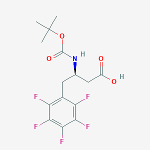 molecular formula C15H16F5NO4 B1365503 (R)-3-((叔丁氧羰基)氨基)-4-(全氟苯基)丁酸 CAS No. 269398-93-8
