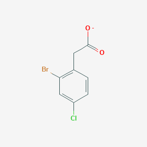 molecular formula C8H5BrClO2- B13655034 2-Bromo-4-chlorophenylacetate 