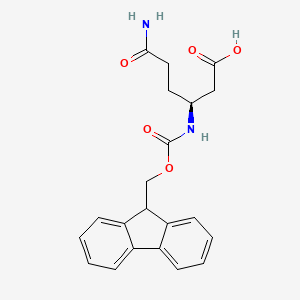 molecular formula C21H22N2O5 B1365505 (S)-5-Carbamoyl-3-(9H-fluoren-9-ylmethoxycarbonyl-amino)-pentanoic acid CAS No. 283160-17-8