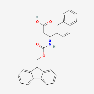 molecular formula C28H23NO4 B1365506 Fmoc-(R)-3-氨基-3-(2-萘基)-丙酸 CAS No. 511272-48-3