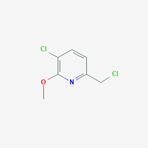 molecular formula C7H7Cl2NO B13655094 3-Chloro-6-(chloromethyl)-2-methoxypyridine 