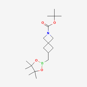 molecular formula C18H32BNO4 B13655151 tert-Butyl 6-((4,4,5,5-tetramethyl-1,3,2-dioxaborolan-2-yl)methyl)-2-azaspiro[3.3]heptane-2-carboxylate 