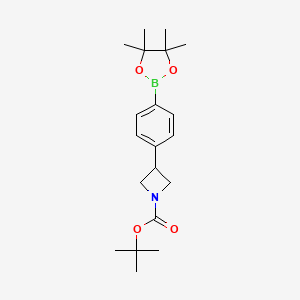 molecular formula C20H30BNO4 B13655215 Tert-butyl 3-(4-(4,4,5,5-tetramethyl-1,3,2-dioxaborolan-2-yl)phenyl)azetidine-1-carboxylate 