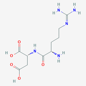 molecular formula C10H19N5O5 B1365526 (2R)-2-[[(2S)-2-amino-5-(diaminomethylideneamino)pentanoyl]amino]butanedioic acid 