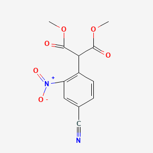 molecular formula C12H10N2O6 B1365539 Dimethyl 2-(4-cyano-2-nitrophenyl)malonate CAS No. 651747-69-2