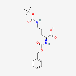 molecular formula C18H26N2O6 B1365543 (S)-2-(((Benzyloxy)carbonyl)amino)-5-((tert-butoxycarbonyl)amino)pentanoic acid CAS No. 199924-46-4