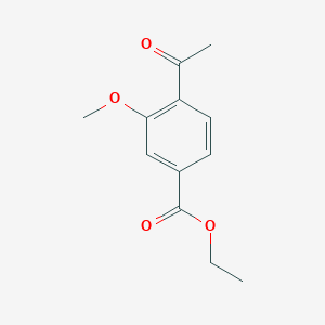 molecular formula C12H14O4 B13655449 Ethyl 4-acetyl-3-methoxybenzoate 