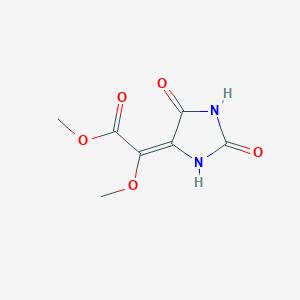 molecular formula C7H8N2O5 B13655578 Methyl 2-(2,5-dioxoimidazolidin-4-ylidene)-2-methoxyacetate 