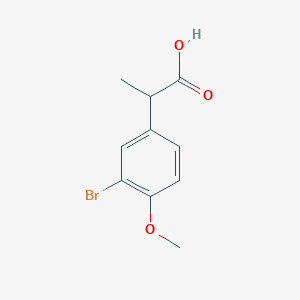 molecular formula C10H11BrO3 B13655611 2-(3-Bromo-4-methoxyphenyl)propanoic acid 