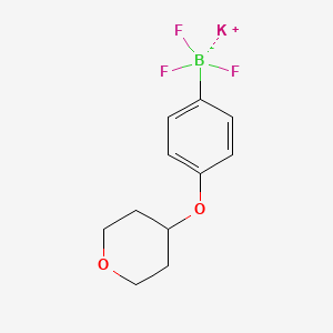 molecular formula C11H13BF3KO2 B13655629 Potassium trifluoro[4-(oxan-4-yloxy)phenyl]boranuide 