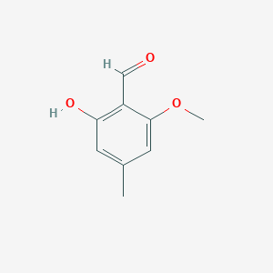 molecular formula C9H10O3 B13655720 2-Hydroxy-6-methoxy-4-methylbenzaldehyde CAS No. 39503-23-6