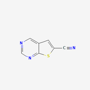 molecular formula C7H3N3S B13655817 Thieno[2,3-d]pyrimidine-6-carbonitrile 