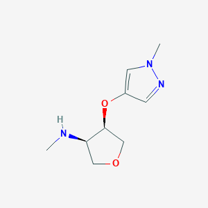 molecular formula C9H15N3O2 B13655832 Rel-(3R,4R)-N-methyl-4-((1-methyl-1H-pyrazol-4-yl)oxy)tetrahydrofuran-3-amine 