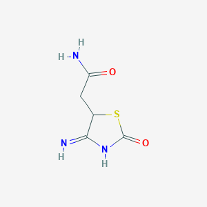 molecular formula C5H7N3O2S B13656096 2-(4-imino-2-oxo-1,3-thiazolidin-5-yl)acetamide 
