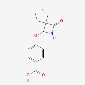 molecular formula C14H17NO4 B1365616 4-{[3,3-Diethyl-4-oxoazetidinyl]oxy}benzoic acid 