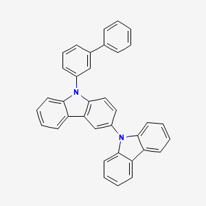 molecular formula C36H24N2 B13656185 9-([1,1'-Biphenyl]-3-yl)-9H-3,9'-bicarbazole 
