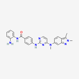 molecular formula C27H26N8O B13656314 Benzamide,N-(2-aminophenyl)-4-[[4-[(2,3-dimethyl-2H-indazol-6-yl)methylamino]-2-pyrimidinyl]amino]- 