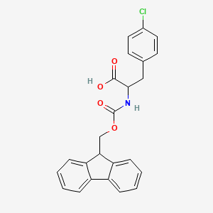 molecular formula C24H20ClNO4 B1365650 3-(4-氯苯基)-2-(9H-芴-9-基甲氧羰基氨基)-丙酸 CAS No. 250740-51-3