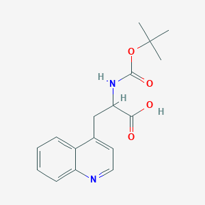 molecular formula C17H20N2O4 B1365657 2-((tert-Butoxycarbonyl)amino)-3-(quinolin-4-yl)propanoic acid CAS No. 851307-45-4