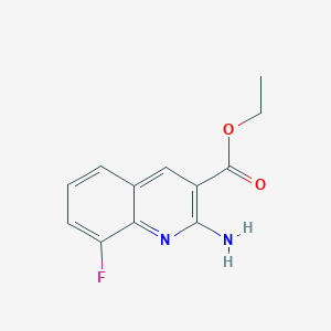 molecular formula C12H11FN2O2 B13656594 Ethyl 2-amino-8-fluoroquinoline-3-carboxylate 