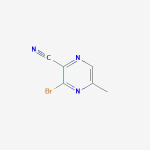 molecular formula C6H4BrN3 B13656597 3-Bromo-5-methylpyrazine-2-carbonitrile 