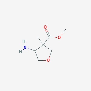 molecular formula C7H13NO3 B13656875 Methyl 4-amino-3-methyltetrahydrofuran-3-carboxylate 