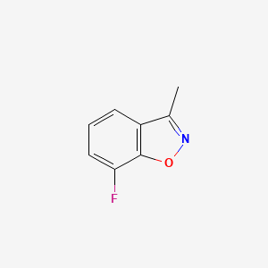 molecular formula C8H6FNO B13657022 7-Fluoro-3-methylbenzo[d]isoxazole 