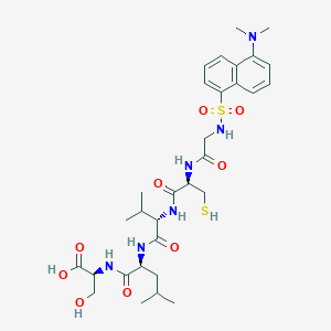 molecular formula C31H46N6O9S2 B136571 Dansyl-Gly-Cys-Val-Leu-Ser 