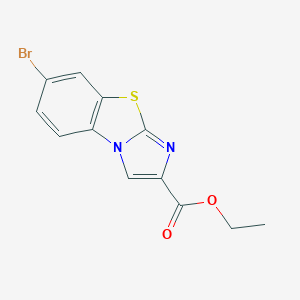 molecular formula C12H9BrN2O2S B136572 7-Bromoimidazo[2,1-b]benzothiazole-2-carboxylic acid ethyl ester CAS No. 149210-32-2