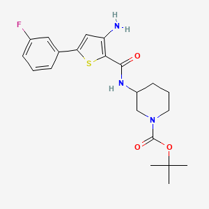 molecular formula C21H26FN3O3S B13657247 Tert-butyl 3-[[3-amino-5-(3-fluorophenyl)thiophene-2-carbonyl]amino]piperidine-1-carboxylate 