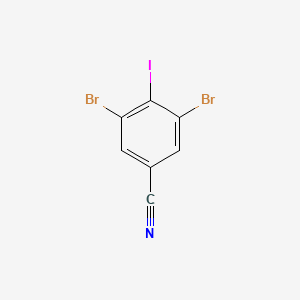 molecular formula C7H2Br2IN B13657258 3,5-Dibromo-4-iodobenzonitrile 