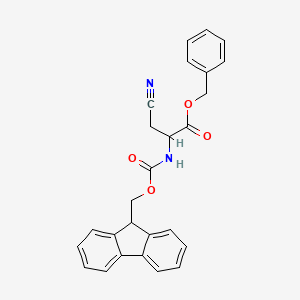 molecular formula C26H22N2O4 B13657358 benzyl (2S)-3-cyano-2-({[(9H-fluoren-9-yl)methoxy]carbonyl}amino)propanoate 