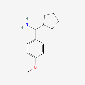 molecular formula C13H19NO B13657412 Cyclopentyl(4-methoxyphenyl)methanamine 