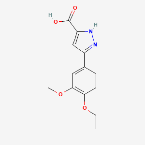 molecular formula C13H14N2O4 B1365745 3-(4-ethoxy-3-methoxyphenyl)-1H-pyrazole-5-carboxylic acid 