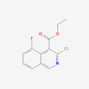 molecular formula C12H9ClFNO2 B13657513 Ethyl 3-chloro-5-fluoroisoquinoline-4-carboxylate 