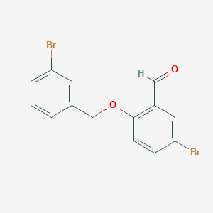 molecular formula C14H10Br2O2 B1365755 5-Bromo-2-[(3-bromobenzyl)oxy]benzaldehyde CAS No. 588676-83-9