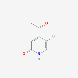 molecular formula C7H6BrNO2 B13657566 1-(5-Bromo-2-hydroxypyridin-4-yl)ethanone 