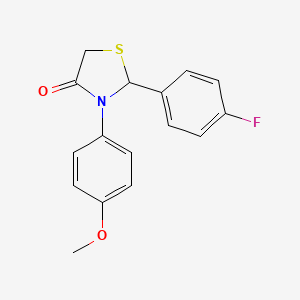 molecular formula C16H14FNO2S B1365762 2-(4-Fluorophenyl)-3-(4-methoxyphenyl)-1,3-thiazolidin-4-one 