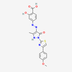 2-hydroxy-4-[(2Z)-2-{1-[4-(4-methoxyphenyl)-1,3-thiazol-2-yl]-3-methyl-5-oxo-1,5-dihydro-4H-pyrazol-4-ylidene}hydrazinyl]benzoic acid