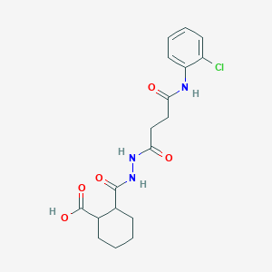 molecular formula C18H22ClN3O5 B1365767 2-({2-[4-(2-Chloroanilino)-4-oxobutanoyl]hydrazino}carbonyl)cyclohexanecarboxylic acid 