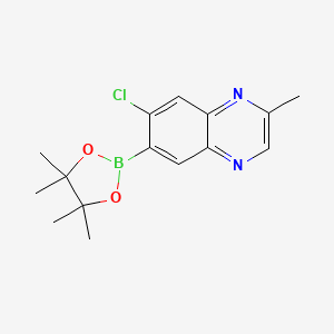 molecular formula C15H18BClN2O2 B13657771 7-Chloro-2-methyl-6-(4,4,5,5-tetramethyl-1,3,2-dioxaborolan-2-yl)quinoxaline 